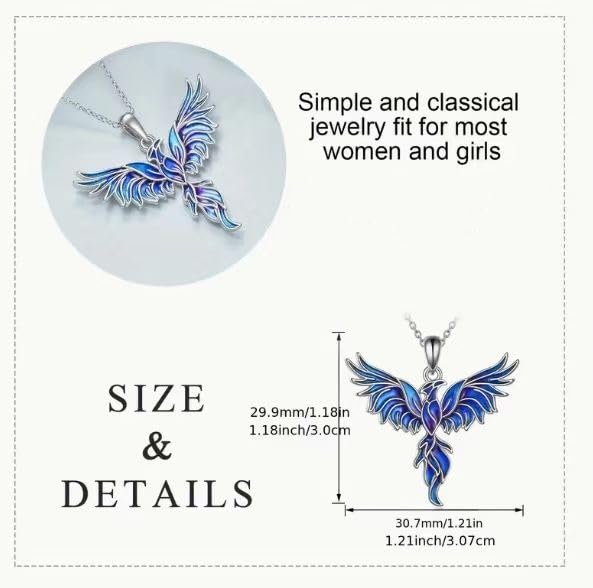 Phoenix Pendant Eco-friendly Alloy Phoenix Pendant Vintage Ice Blue Phoenix Necklace4