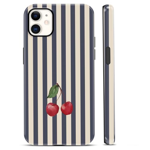 Coque rigide polycarbonate iPhone 12 motif girly rayures d'été