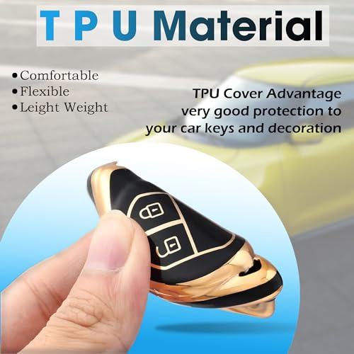 Image of OTO2EYE TPU Car Key Cover for Maruti Suzuki Alto | Baleno | Celerio | Ciaz | Swift Dzire | Ertiga | Ignis | Ritz | S-Cross | S-Presso | Swift | SX4 | XL6 | Vitara Brezza | Wagon R 2 Button Key Cover