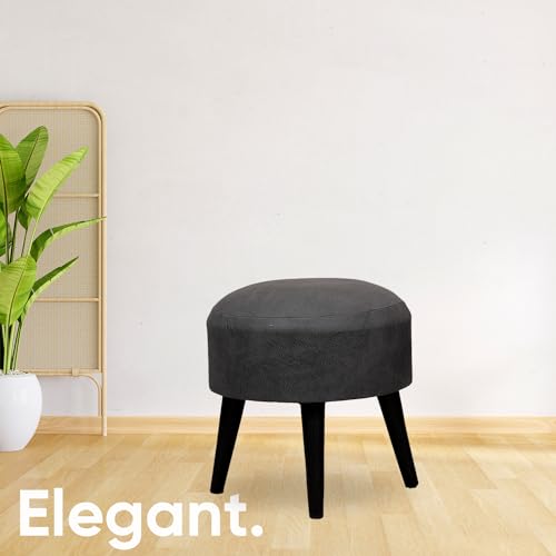 Image of Stool Ottoman Pouffes for Living Room, Kitchen, Home, Office Furniture with Soft Cotton Cushion Mudda Footrest Stool for Chair Sofa Bed Dressing Decor, Grey (17 Inch Pack of 1)