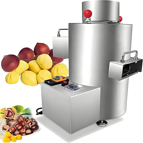 Professional Chestnut Peeler Machine - 220V/12V Commercial Chestnut Peeling Equipment, Adjustable Speed, 300Kg/h High Efficiency, Gentle on Chestnuts (220V/Plugin)