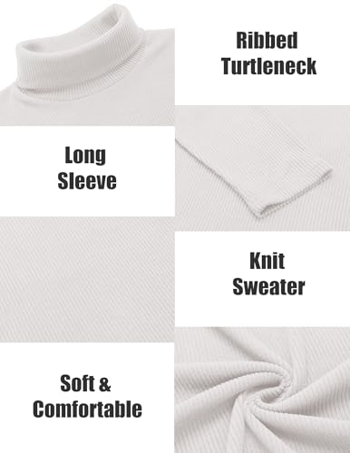 Image of COOFANDY Men's Ribbed Turtleneck Sweater Casual Basic Long Sleeve Knitted Pullover Sweater