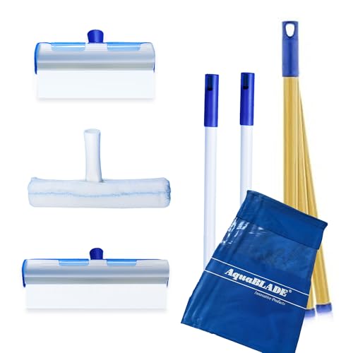 Aquablade ® W The Original | Raclette à Vitres AquaBLADE en Silicone avec Réservoir | Kit Nettoyage de Fenêtre | Qualité Professionnelle | Set Complet