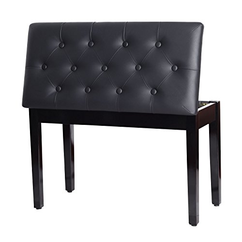 HOMCOM pianokruk pianobank piano bank make-upkruk kruk met opbergruimte (76 x 36 x 50 cm) - Image 5