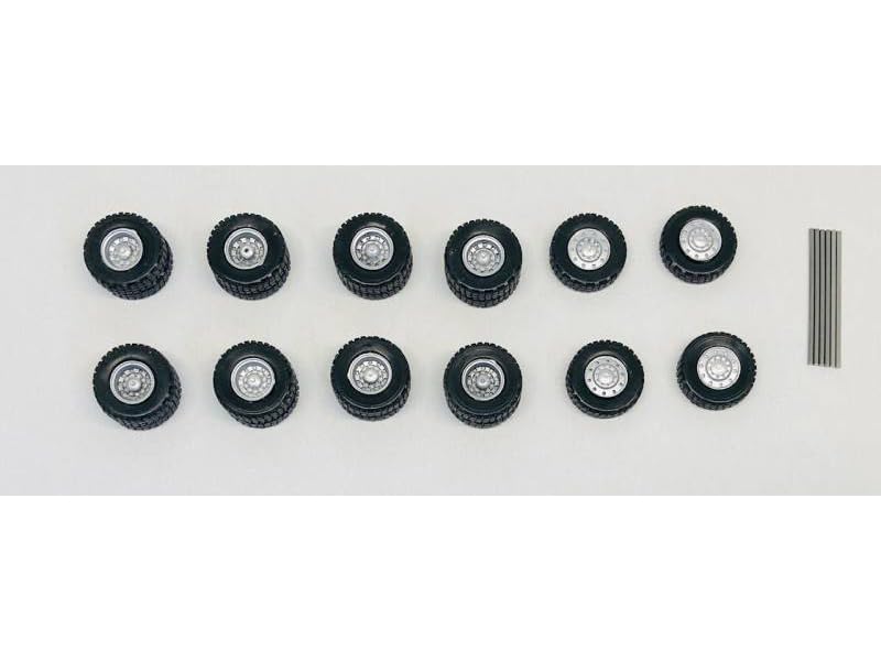 All-Terrain Wheel Sets (2 Front and 4 Rear) 1/87 (HO) Plastic Model by Promotex 005382BK