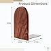 Tressify 8 Pcs Solid Wood Bookends, Non-Slip Black Walnut Decorative Organizers for Office and Home Storage