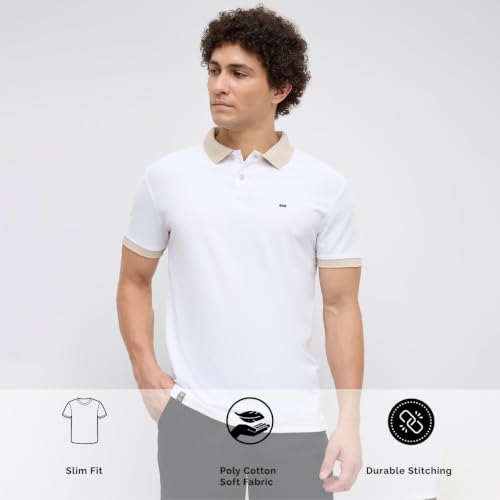Image of Nostrum Mary Half Sleeve Polo T-Shirt with Two-Tone Collar, Stylish T Shirt for Men, Polo Tshirts for Men, Cotton T Shirt for Man, Casual Tshirt for Mens Boys
