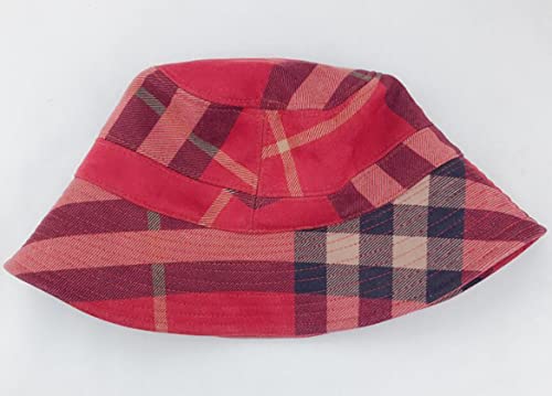 Ruinuo Womens Plaid Bucket Hat Sun Hat For Spring Summer Autumn Travel Velvet Tartan Packable Bucket Hats Red #TOP6