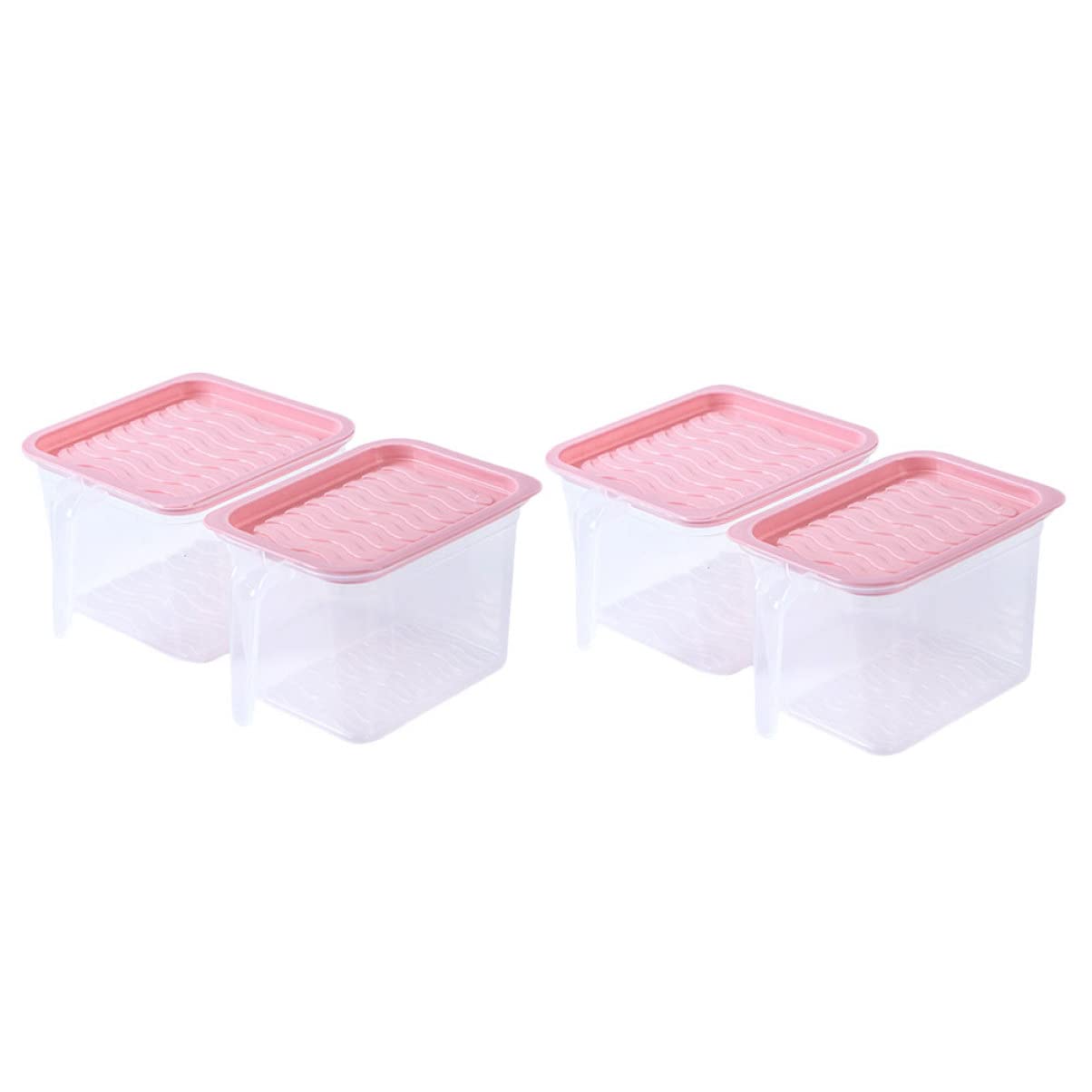 UTHCLO 4pcs Box Refrigerator Crisper Food Containers with Lids Container with Lid Fridge Crisper Fruit Organizer for Refrigerator Sealed Storage Jar Fridge Containers Pp re-usable