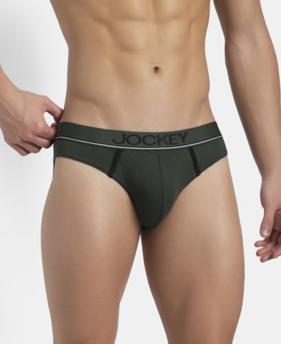 Image of Jockey 8044 Men's Super Combed Cotton Rib Solid Brief with Ultrasoft Waistband (Pack of 2)