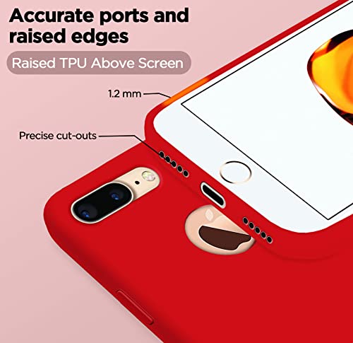 Image of Pikkme Back Cover | Full Camera Protection | Raised Edges | Super Soft Silicone | Bumper Case for iPhone 7 Plus / 8 Plus (Red)