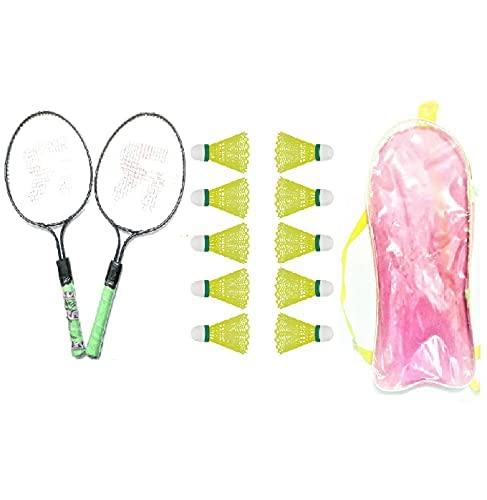 Forever Online Shopping Kids Aluminium Badminton Rackets with Short Handle and 10 Plastic Shuttle Cocks (Multicolour) - Pack of 2 (B09RT912LY) Amazon Price History, Amazon Price Tracker