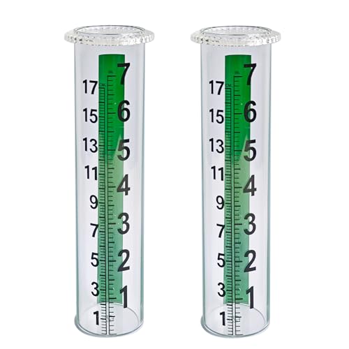JOYBEE 7" Capacity Antifreeze Plastic Rain Gauge Replacement Tube for Outdoors Yard Garden(2 pcs Green)