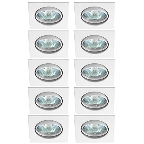 Bild: NCC-Licht 10 x Einbaustrahler Einbauleuchte LIZZY DT10 Wei� eckig max. 35W ohne Leuchtmittel schwenkbar f�r 9,98 EUR bei amazon.de