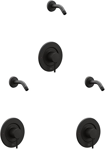 Miniatura 11 de Moen Align T2192NHBL - Kit de molduras de ducha Posi-Temp de equilibrio de presión, color negro mate, sin cabezal de ducha, requiere válvula,
