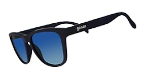 Drinks Seawater, Sees Future, Polarized Sunglasses, Medium Sized (OG), Navy Solid Frames with Blue Gradient Lenses, Dark to Light Tint, UV400 Protection, No Slip, No Bounce