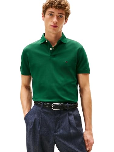 Image of Tommy Hilfiger Men's Short Sleeve Polo Shirts in Regular Fit With Stretch and Organic Pique Cotton