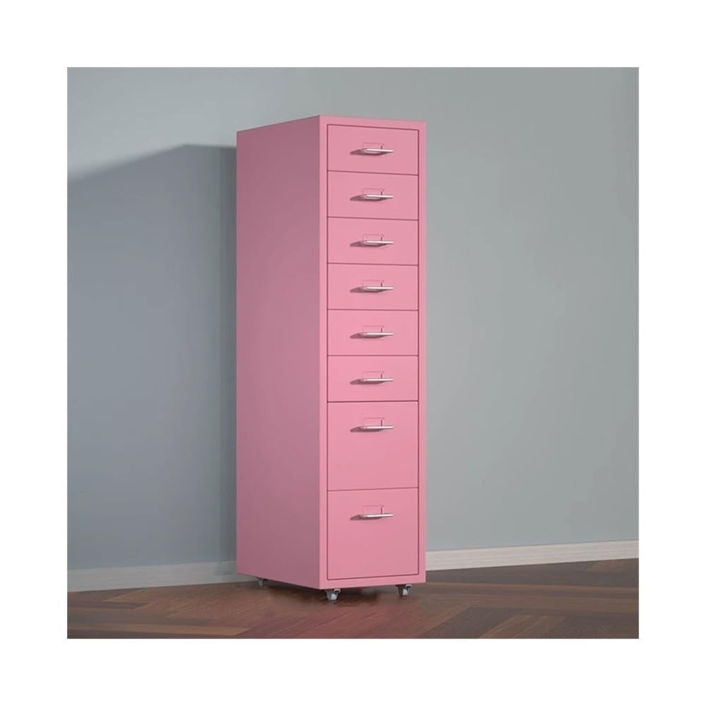 Aioneer Pink File Cabinet 8 Layers Of Large-Capacity Metal File Cabinet Multifunctional File Data Organizing Cabinet Office Storage Drawer Cabinet Filing Cabinet