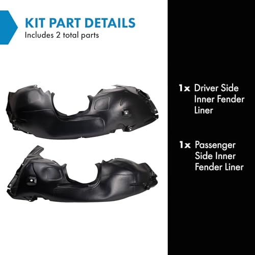 Image of TRQ Inner Fender Liner Set Compatible with 2014-2018 Ford Transit Connect FO1248167 FO1249167