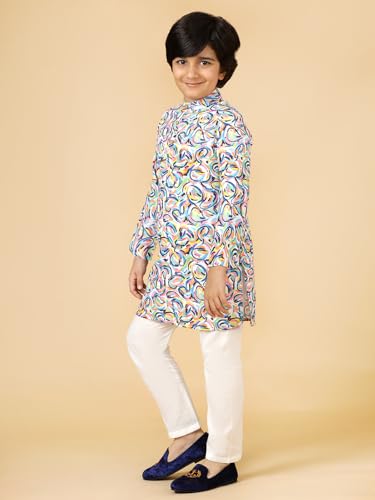 Image of A.T.U.N. (ALL THINGS UBER NICE) Multi Color Swirls Kurta & Pyjama Set