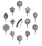 VAMA Fashions German Silver oxidized Nose pin non piercing Oxidised Clip on nose ring Stud for women