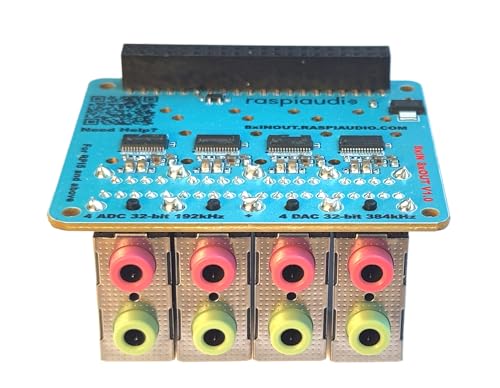 Image of RASPIAUDIO 8xIN + 8xOUT Audio DAC Hat Sound Card for Raspberry PI5 only