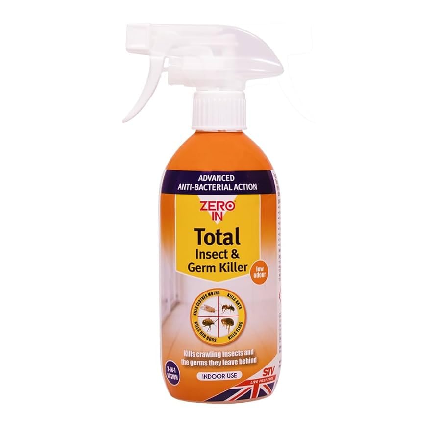 Total Insect & Germ Killer Spray 500ml – Low Odour Indoor Pest Control, Kills Ants, Bed Bugs, Fleas & Clothes Moths with Advanced Anti-Bacterial Action (1)