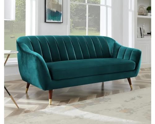 Image of Supernal 3 Seater Sofa Set with Brass tip Legs Perfect Gives Luxurious Look for Home /Living Room /Office /Guest Room /Hotels /Lounge