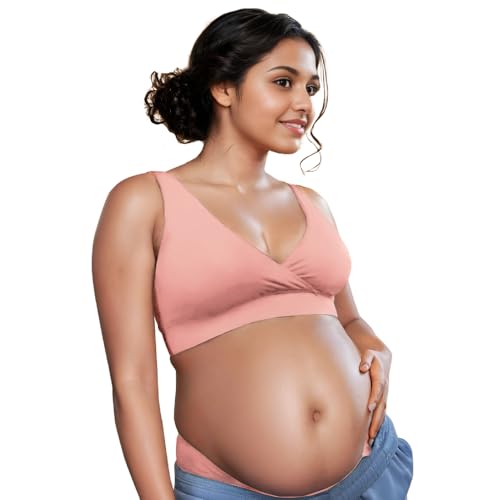 Image of &Circus Padded Maternity Bra | Pull Down Feeding Bra for Women | Padded Bra for Women Slip On | Suitable with Maternity Clothes | PureSoft Micromodal