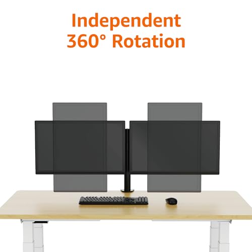 Image of amazon basics Dual Monitor Stand - Height-Adjustable Arm Mount, Steel (Self Installation)