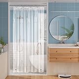Titanker Plastic Shower Curtain Liner, Clear Shower Liner PEVA 54x72 Lightweight Waterproof Shower Curtains for Bathroom with Magnets and Rustproof Grommets