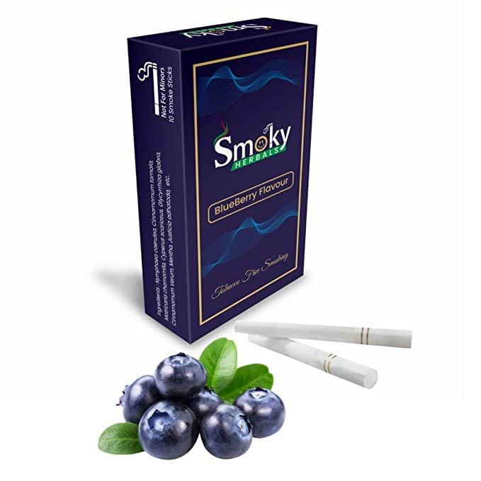 Herbals 100% Tobacco & Nicotine Free Cigarette for Refresh Mood & Relieve Stress for Men & Women (Blueberry Flavour, 1 Packet)