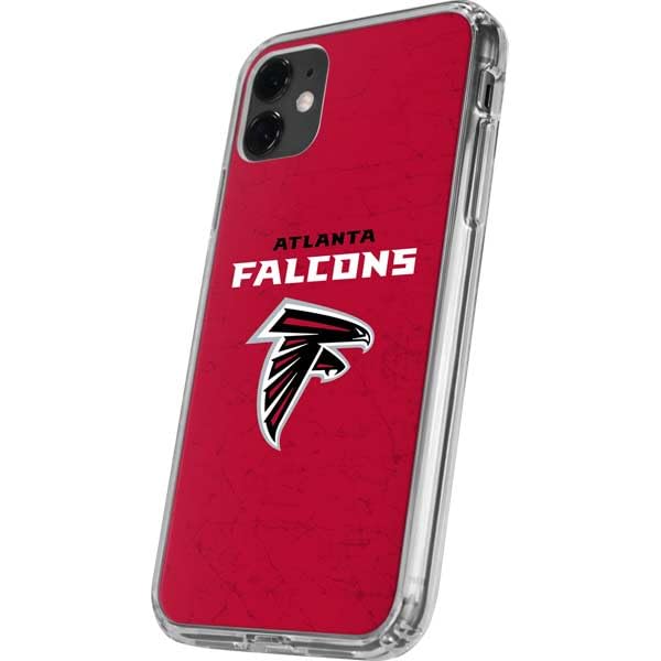 Skinit Clear Phone Case Compatible with iPhone 11 - Officially Licensed NFL Atlanta Falcons - Alternate Distressed Design
