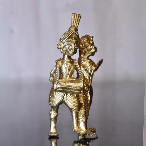 Handcrafted Dhokra Brass Metal Tribal Dance with Drums Adiwashi Decorative Showpiece for Living, Drawing Room, Bedroom, Home Decor Handcrafted Dhokra Brass Metal Tribal Dance with Drums Adiwashi Decorative Showpiece for Living, Drawing Room, Bedroom, Home Decor