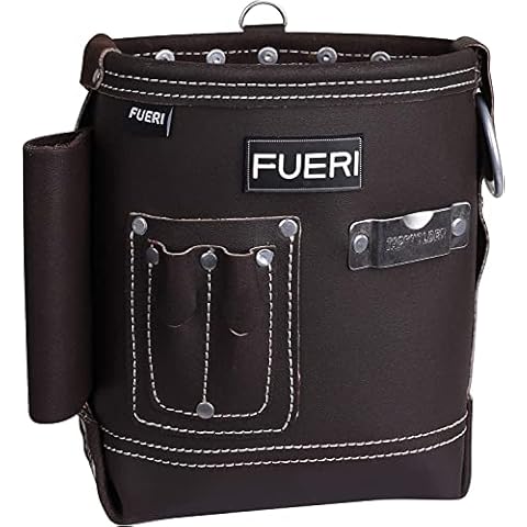 FUERI Nail Pouch and Tool Pouch Carpenter Bag Kit made with High-Grade Finish Leather | Electrician Organizer Belt Holder (Tools not Include) Cover