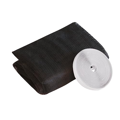 Windhager Insektenschutz Fliegengitter Insektenschutzgewebe Polyestergewebe, UV-beständig, inkl. Montage-Klettband, Anthrazit, 100 x 100 cm