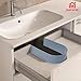 Under Sink Basin U Shaped PVC Pipe Covers for Bathroom Cabinet, Cut-Out Pipes Plastic Cover for Kitchen, PVC Recessed Baffle Cover for Drawer Pull Out, Drain Bath, Bottom Drainage Grommet (Blue, C)