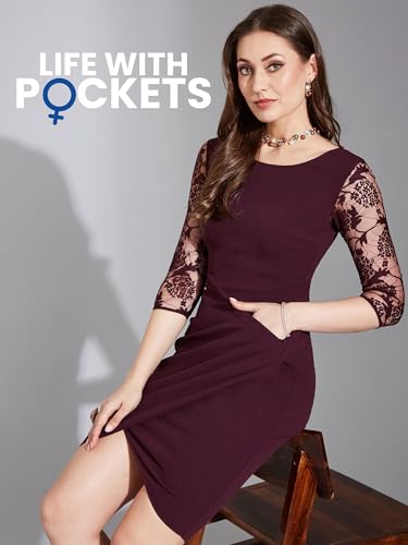 Image of Life With Pockets Women's Collared Sleeveless's Bodycon Knee-Long Dress