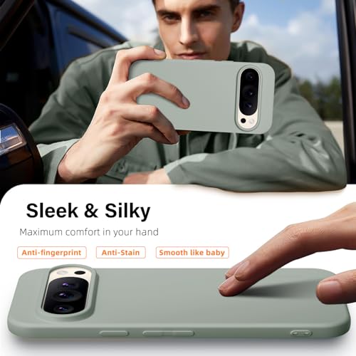 Image of X-level for Google Pixel 9 /Pixel 9 Pro Case, Slim Fit Soft Flexible TPU [Guardian Series] Ultra-Thin Matte Finish Coating Phone Back Cover Light Shockproof Protective Case for Women Men-Green