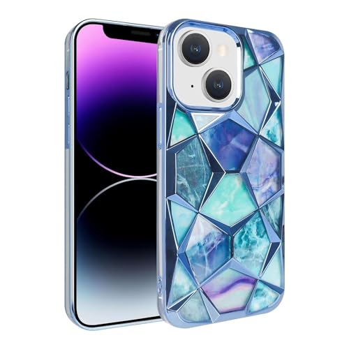 Image of COVERLY for iPhone 13 3D Diamond Glitter Sparkle Case,Full Protective Luxury Cube Cute Shinny Bling Soft Silicone Designer Fashion Smart Aesthetic Cover for Apple iPhone 13 (Turquoise)