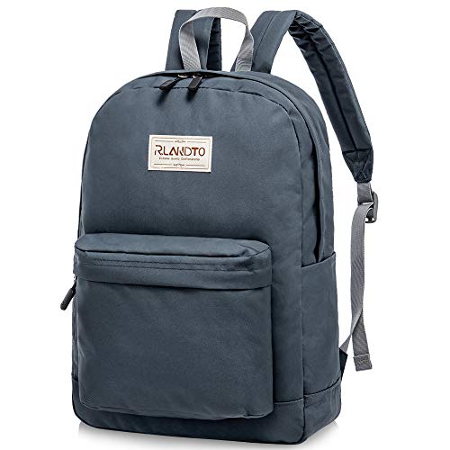 RLANDTO Mochila escolars para Adolescentes  Casual Resistente al Agua con Bolsillos Laterales