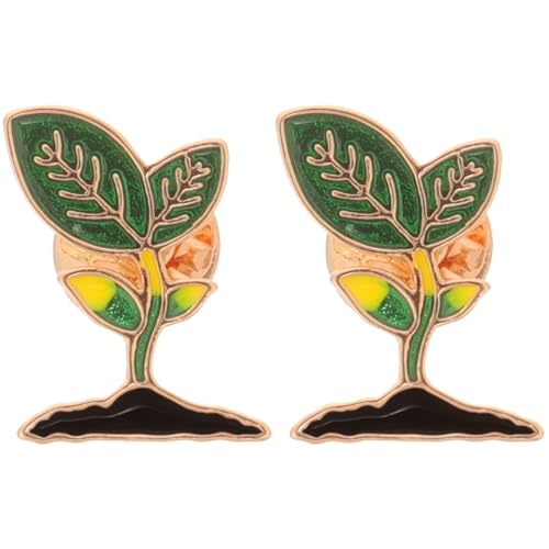 Broches en émail motif feuilles de haricot Holibanna lot de 2 pour customiser sacs et vêtements