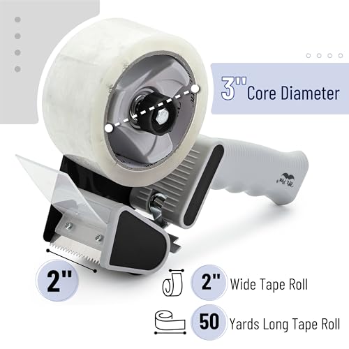 Image of Mr. Pen- Heavy Duty Packing Tape Dispenser Gun, 2 Inch | 2 Pack with 2 Clear Tape Rolls, Handheld Tape Gun for Moving, Shipping, Sealing Boxes & Packaging