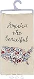 Primitives by Kathy Patriotic Embroidered Dish Towel, 20'x 26', America The Beautiful
