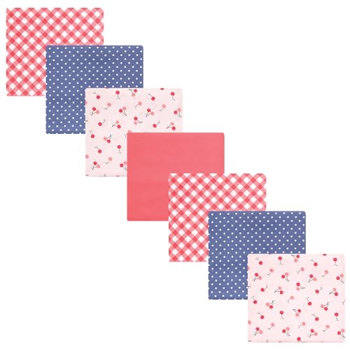 Image of Hudson Baby Unisex Baby Cotton Flannel Receiving Blankets Bundle, Cherry Sweet, One Size