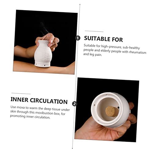 FOMIYES Caja portátil quemadora para terapia de moxibustión, tanque de calor de cerámica para masaje Gua y relajación para alivio de cuello, rodilla y hombro, uso en cualquier lugar y momento miniatura 5