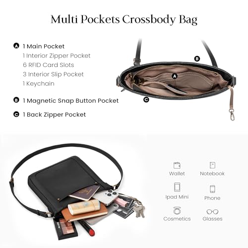 Image of befen Genuine Leather Crossbody Purses for Women Travel Cross Body Bags Lightweight with Adjustable Shoulder Strap