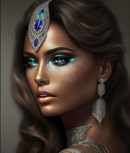 Poster mural toile Meechi salon moderne tableau diamants saphirs 50x70