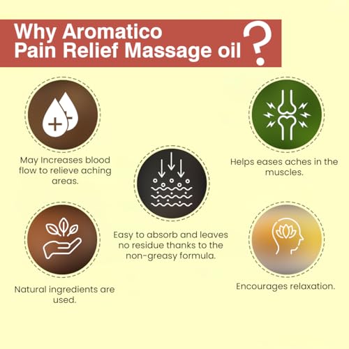 Image of AROMATICO - Pain Relief Massage Oil for Joint & Muscle Pain with Natural power of Ginger, Clove, Turmeric & Sesame Oils. Relaxes the body, relieves the muscles - 300ml