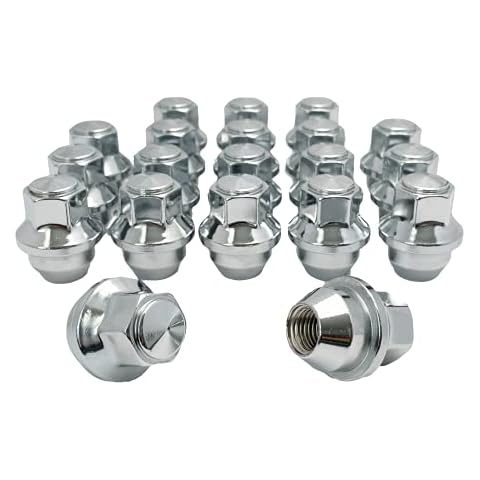 Eisen 12x1.5 One-Piece Chrome OEM Style Lug Nuts Compatible for Stock Steel Wheels/w Hubcaps Ford Focus Fusion Escape Cover
